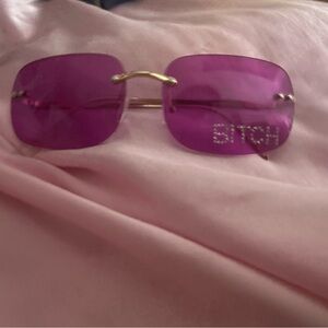 “B*tch” pink Spencer’s sunglasses